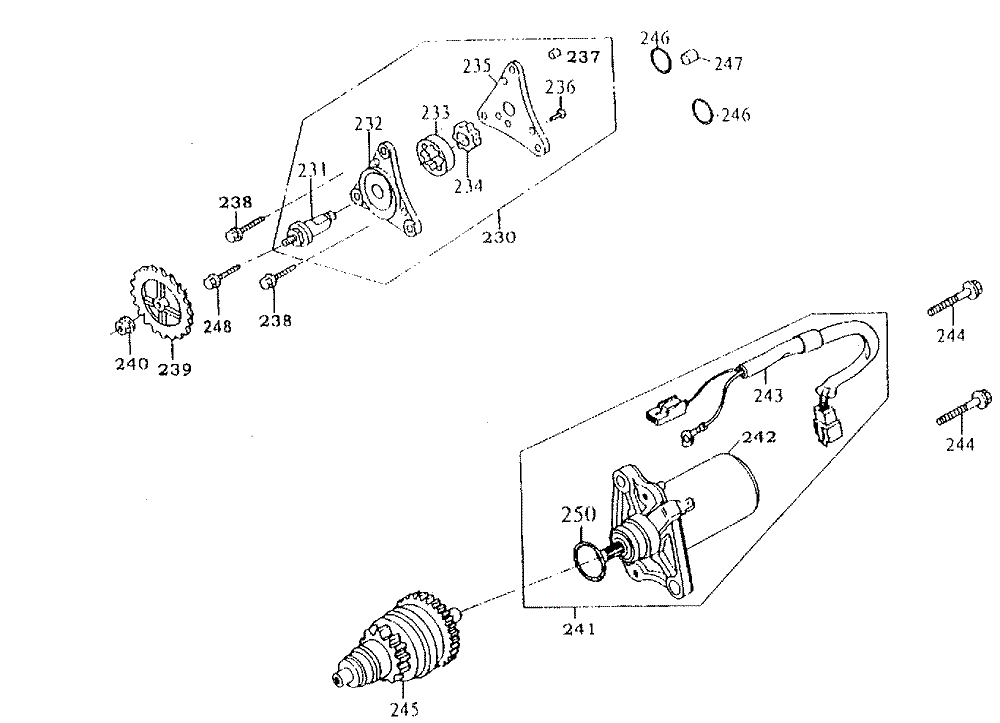 Elektrischer Anlasser & Ölpumpe