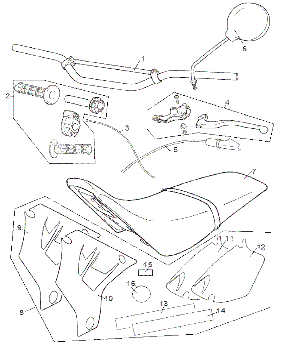 Lenker, Sitzbank & Aufkleber