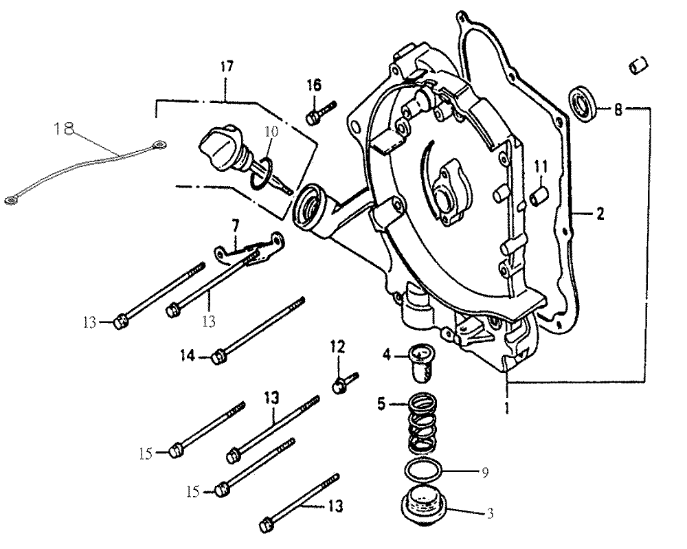 Kurbelgehäusedeckel rechts